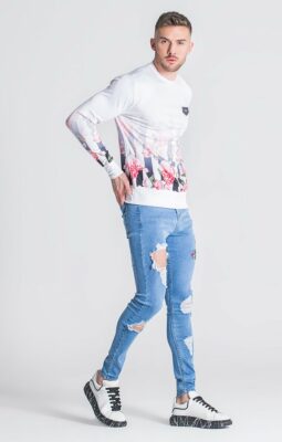 Gianni Kavanagh - White Fade Pink Racer Roses Sweater - Image 3