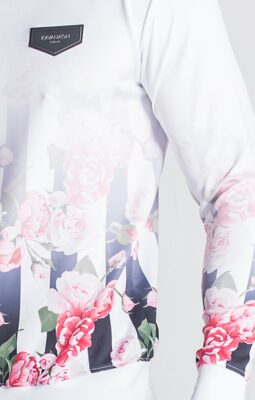 Gianni Kavanagh - White Fade Pink Racer Roses Sweater - Image 2