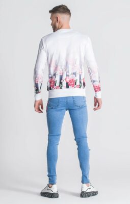 Gianni Kavanagh - White Fade Pink Racer Roses Sweater - Image 4