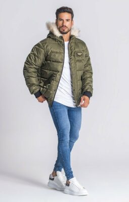 Gianni Kavanagh - Army Green Hooded Bomber Jacket - Image 2
