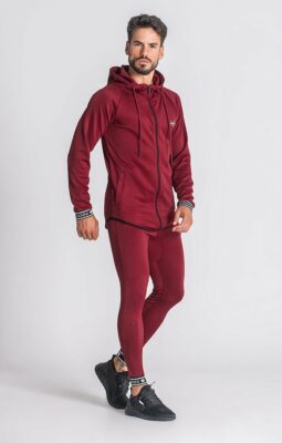 Gianni Kavanagh - Burgundy Core Elastic Hoodie Jacket - Image 3