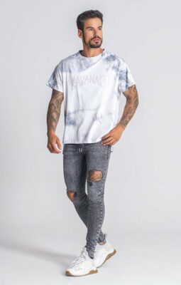 Gianni Kavanagh - Light Grey Dripping Ice Tie Dye Tee - Image 3