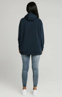 Sik Silk - Embroidered Oversize Hoodie - Mikina - Modrá - Image 4