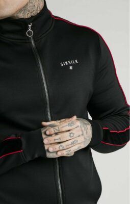 Sik Silk - Imperial Zip Through Funnel Neck - Mikina - Černá - Image 2