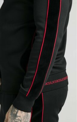 Sik Silk - Imperial Zip Through Funnel Neck - Mikina - Černá - Image 3