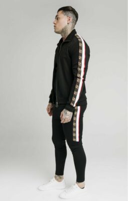 Sik Silk -  Jacquard Retro Zip Through - Mikina - Černá - Image 4