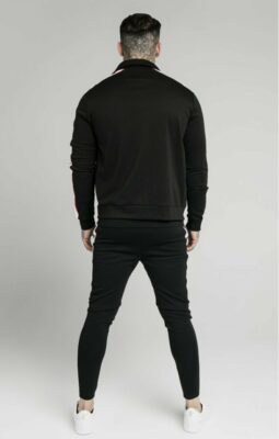 Sik Silk -  Jacquard Retro Zip Through - Mikina - Černá - Image 5