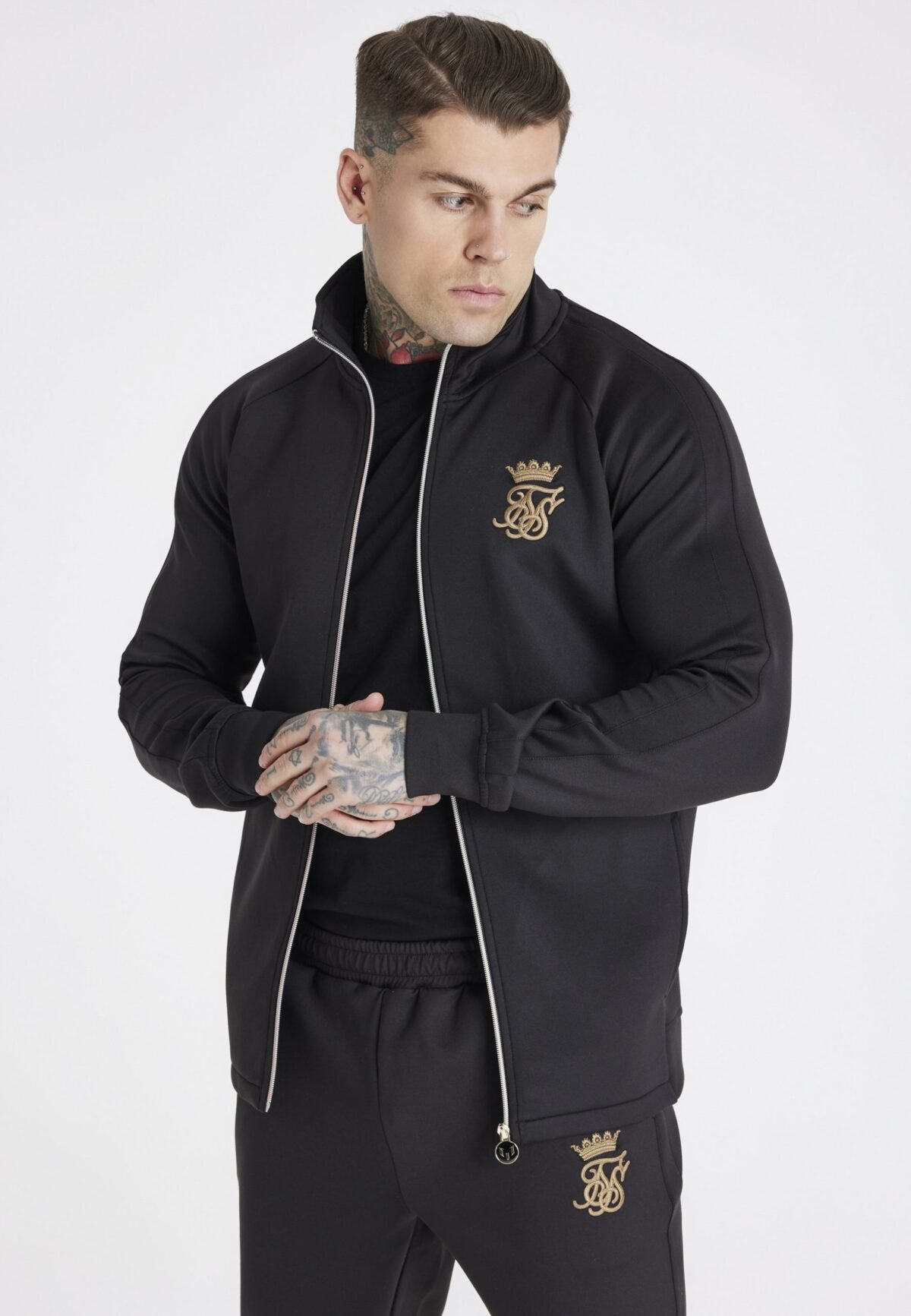 Messi x Sik Silk - Tape Funnel Zip Top - Mikina - Černá