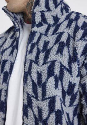 Messi x Sik Silk - Borg Funnel Jacket - Kožíšková bunda - Modrá - Image 3
