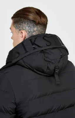 Sik Silk - Black Parka Coat - Image 3