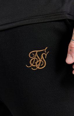 Sik Silk - Black & Gold Knitted Tape Track Pant - Image 2