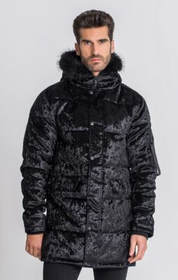 Gianni Kavanagh - Black iD Velvet Coat - Dlouhá bunda - Černá - Image 5