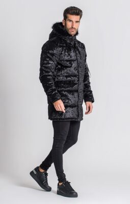 Gianni Kavanagh - Black iD Velvet Coat - Dlouhá bunda - Černá - Image 4
